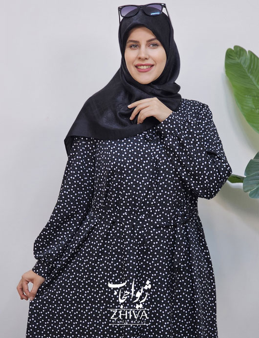 مانتو ساحلی خال خالی قلبی ياسمن كلوش