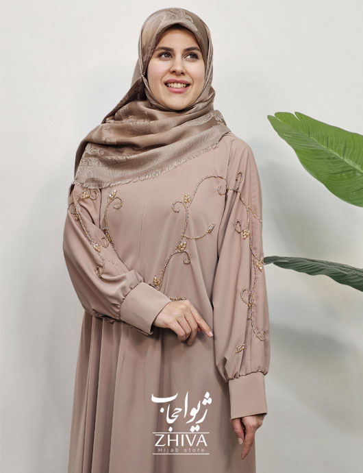 عبا جواهردوزی تابان نسكافه ای روشن