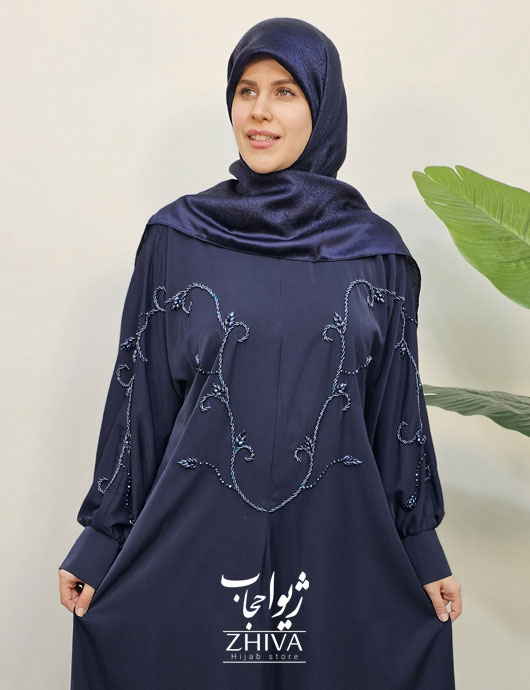 عبا جواهردوزی تابان سرمه ای