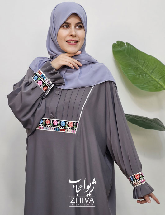 مانتو عبایی یاسمین طوسی
