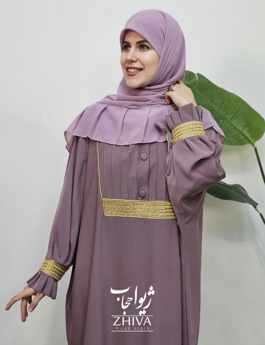 مانتو عبایی یاسمین پوست پيازی