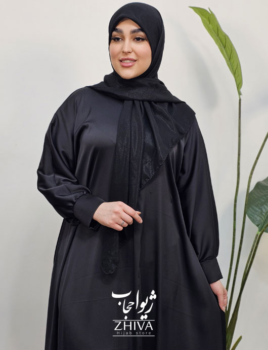 عبا تابان ساتن جوليا مشكی 99 درصد سالم