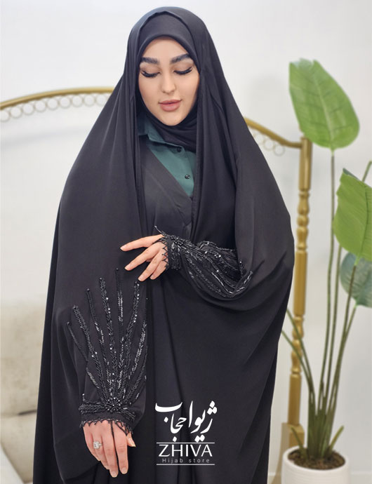 چادر عربی جواهر دوزی شاخه ای