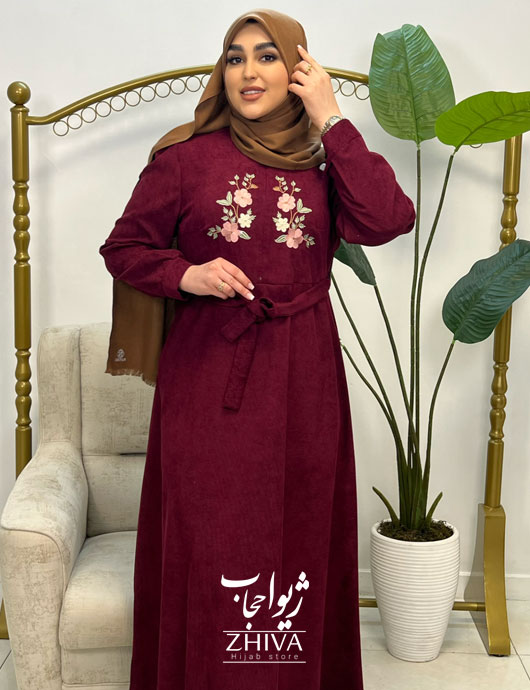 عبای گلدوزی ماری زرشكی