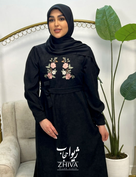 عبای گلدوزی ماری مشكی