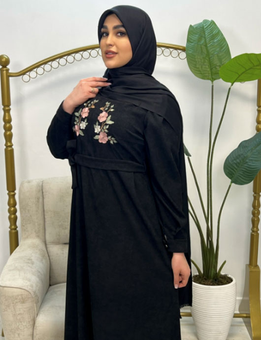 عبای گلدوزی ماری مشكی