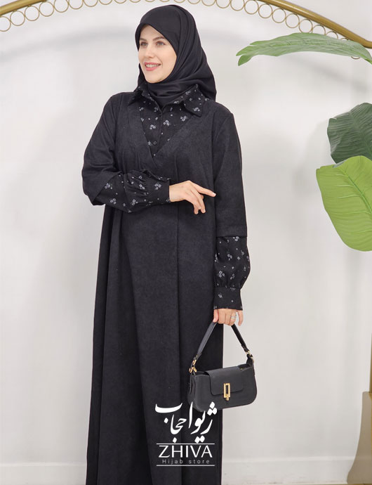 عبا ترلان مخمل مشكی