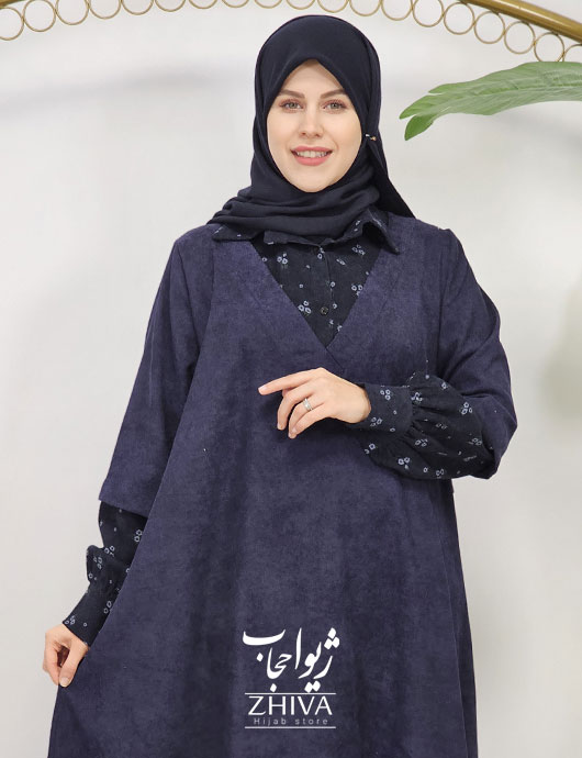 عبا ترلان مخمل سرمه ای