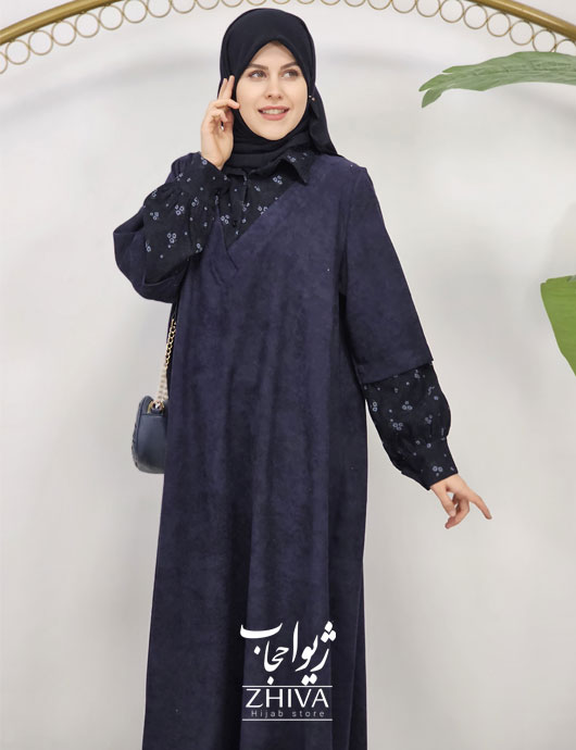 عبا ترلان مخمل سرمه ای