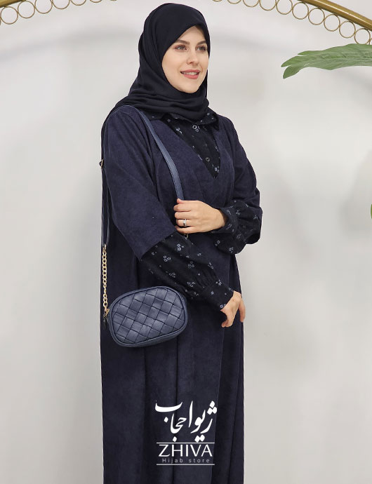 عبا ترلان مخمل سرمه ای