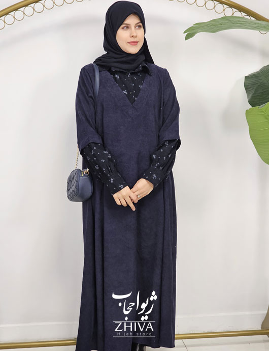 عبا ترلان مخمل سرمه ای