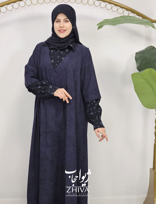 عبا ترلان مخمل سرمه ای