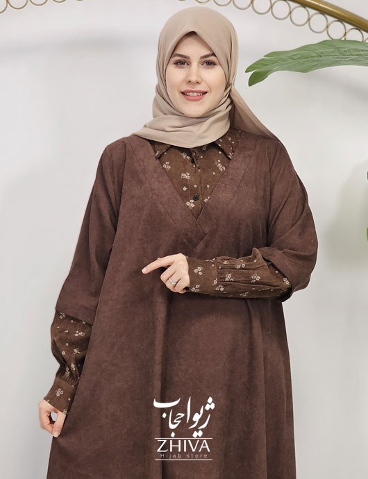 عبا ترلان مخمل قهوه ای