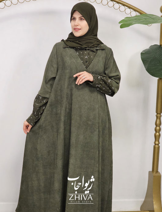 عبا ترلان مخمل سبز
