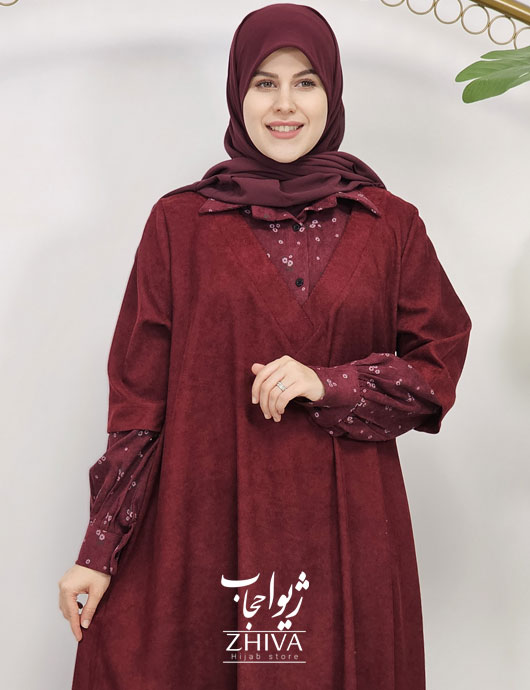 عبا ترلان مخمل زرشكی