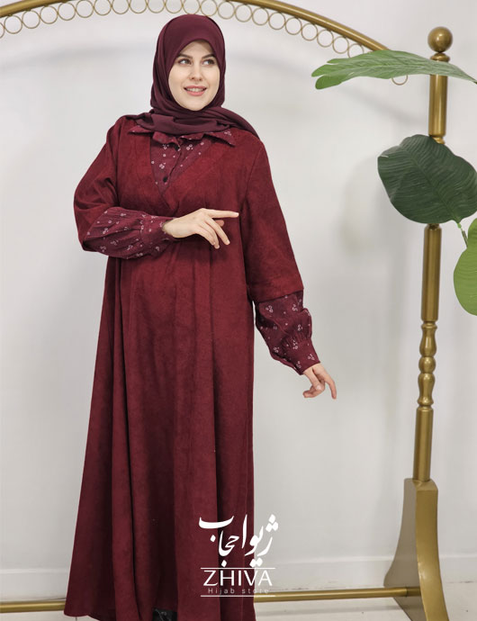 عبا ترلان مخمل زرشكی