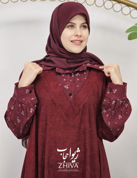 عبا ترلان مخمل زرشكی