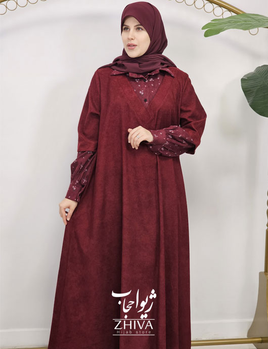 عبا ترلان مخمل زرشكی
