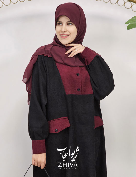 عبای كامليا مشكی زرشكی