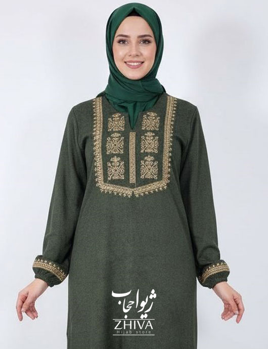 عبا گلدوزی طرح سنتی سبز