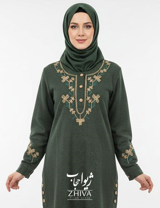 شومیز کبريتی گلدوزی سنتی سبز