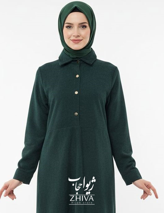 مانتو مخمل كبريتی سبز 2