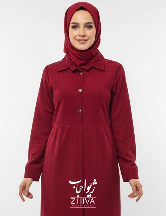 مانتو مخمل كبريتی قرمز