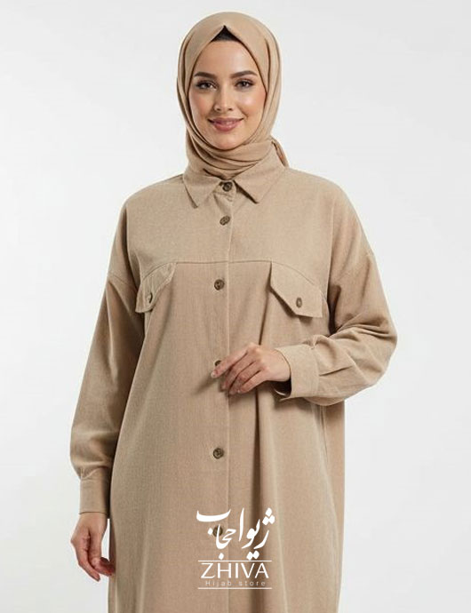 تونیک مخمل کبریتی كرمی