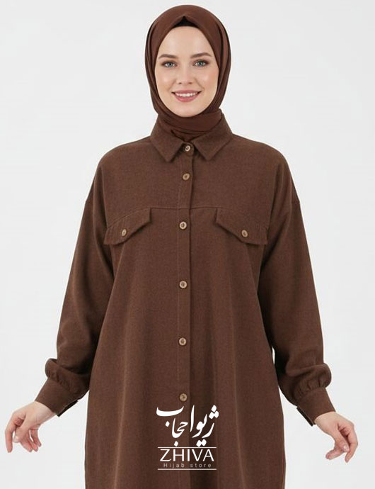 تونیک مخمل کبریتی قهوه ای