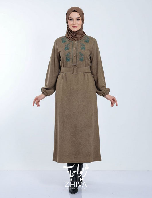 عبا گلدوزی برگ خاكی