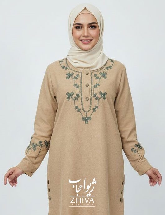 شومیز کبريتی گلدوزی سنتی كرمی