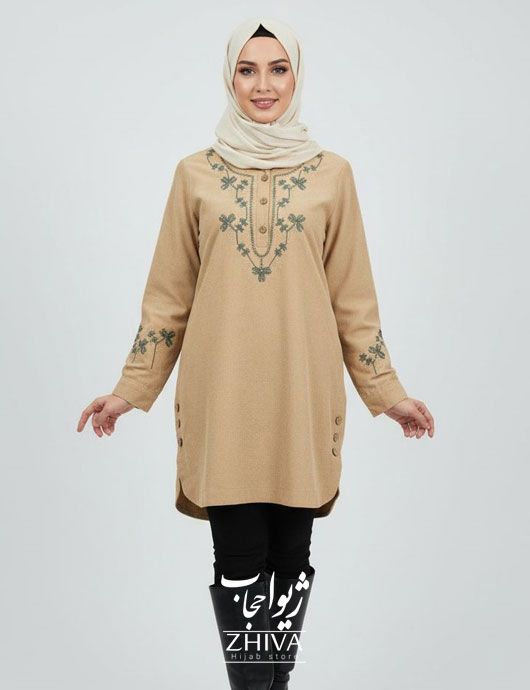 شومیز کبريتی گلدوزی سنتی كرمی