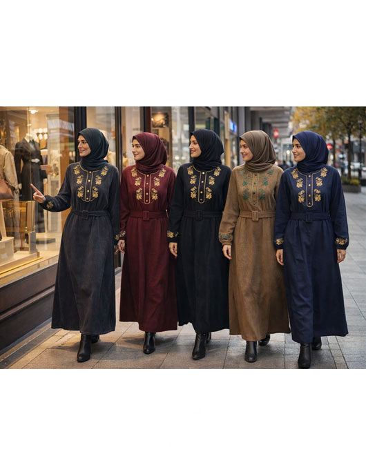 عبا گلدوزی برگ كمربنددار