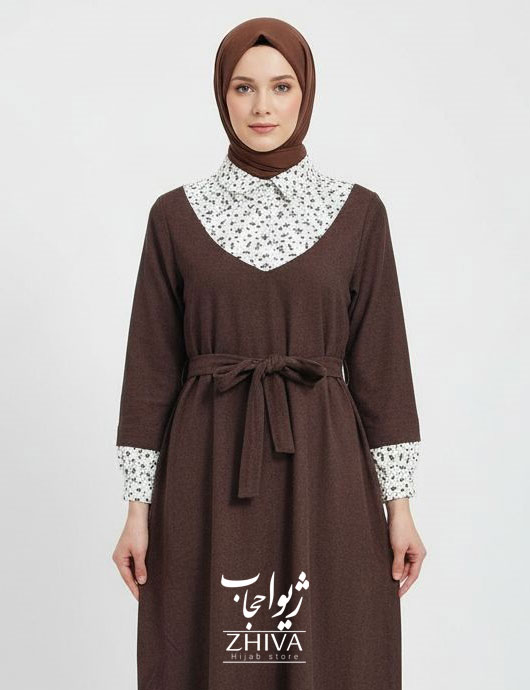 عبا هفتی گل باران قهوه ای