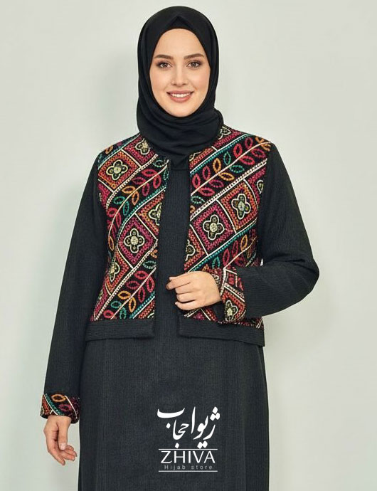 عبا جلیقه سوزن دوزی مخمل کبریتی كد 8