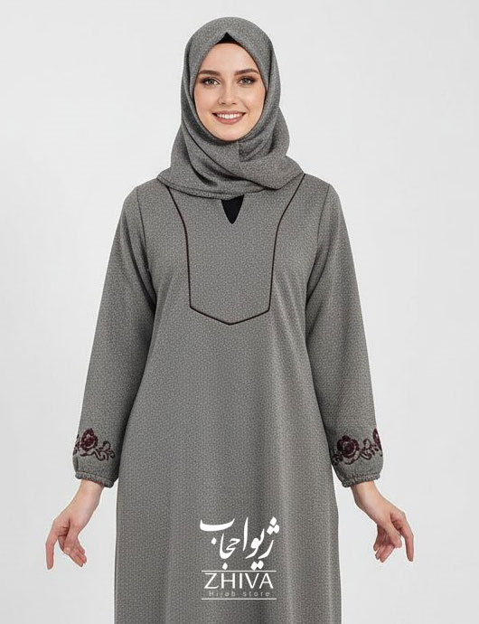 عبا کج راه مغزی دوزی آستین گل رز كد 6
