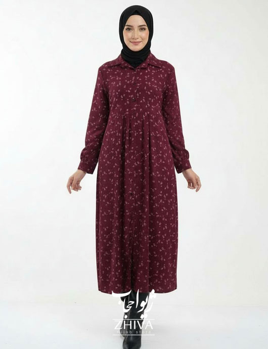 عبا مخمل کبریتی گل ریزه