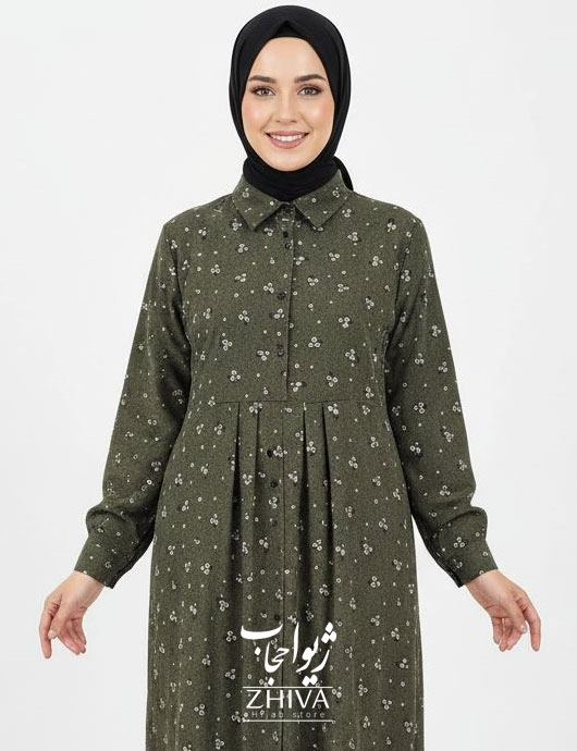 عبا مخمل کبریتی گل ریزه