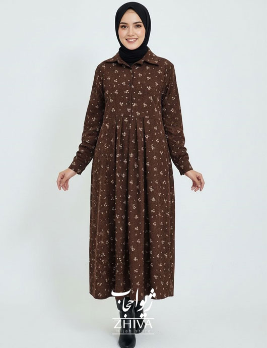 عبا مخمل کبریتی گل ریزه