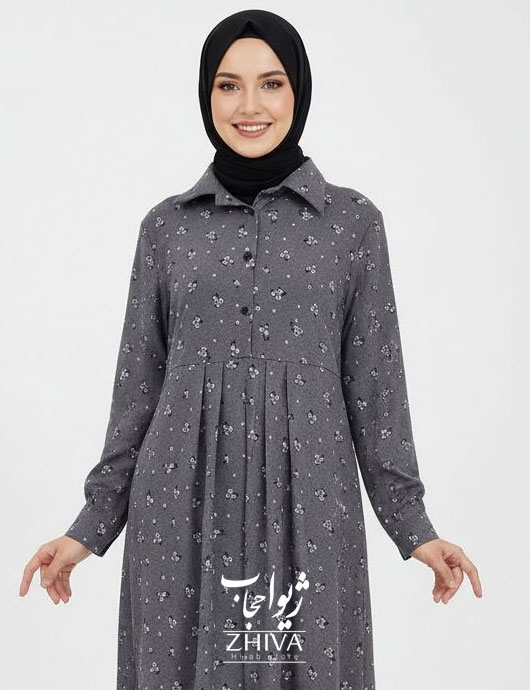عبا مخمل کبریتی گل ریزه