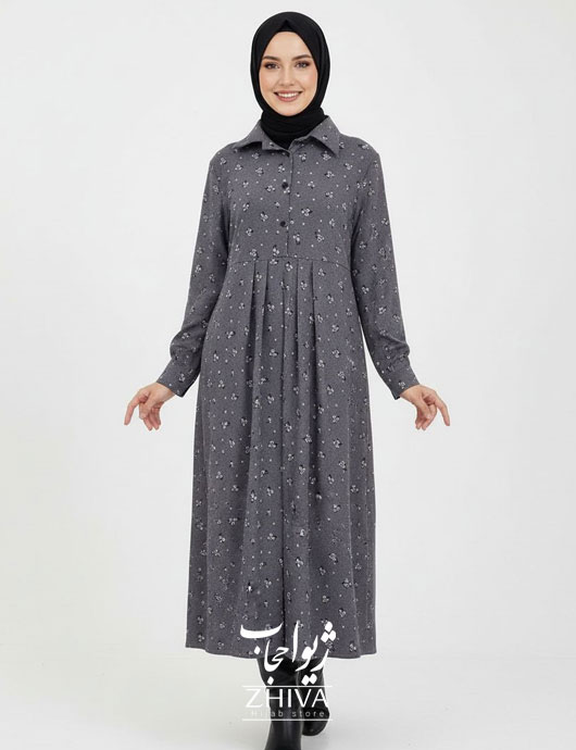عبا مخمل کبریتی گل ریزه