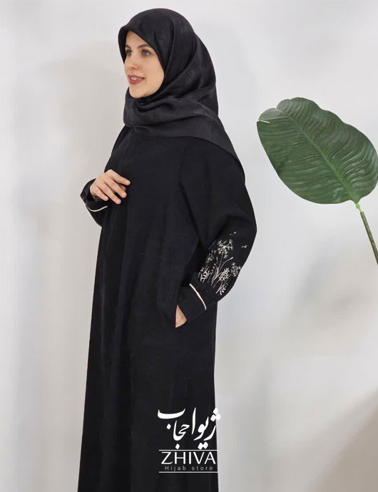 عبای مخمل کبریتی كمربنددار قاصدك