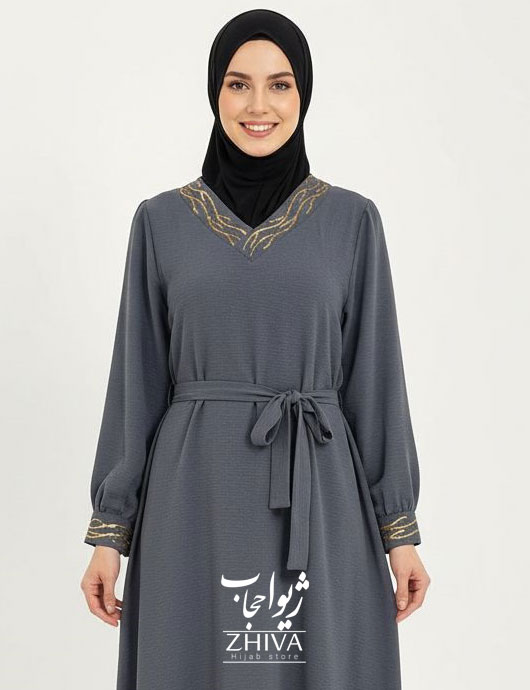 پیراهن ابروبادی یقه پولکی