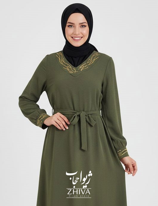 پیراهن ابروبادی یقه پولکی