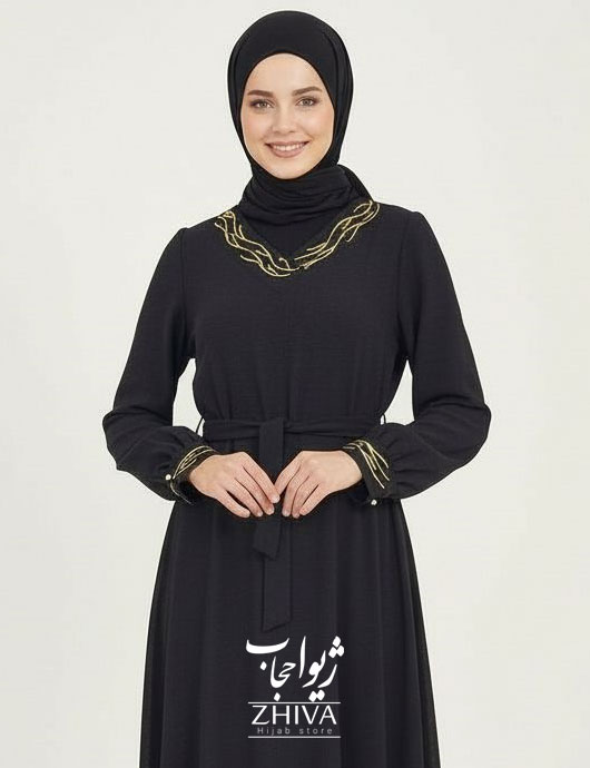 پیراهن ابروبادی یقه پولکی