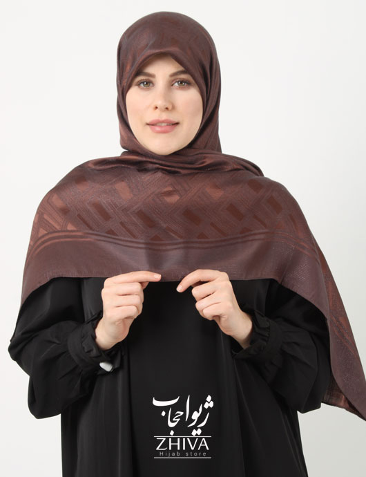 روسری لمه چارخونه دوردوخت قواره 140 كد 23