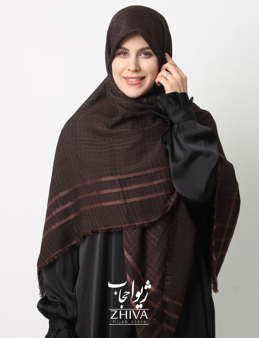 روسری نخ لینن دور ريش قواره 140 كد 1