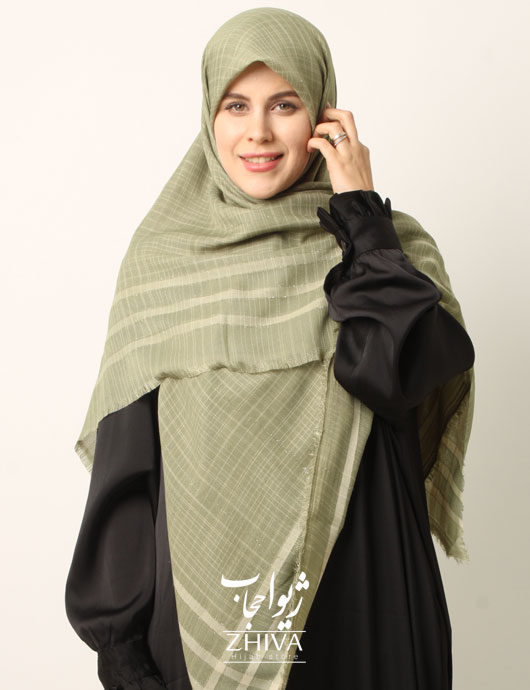 روسری نخ لینن دور ريش قواره 140 كد 4