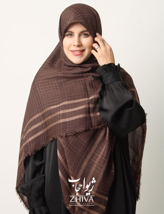 روسری نخ لینن دور ريش قواره 140 كد 6