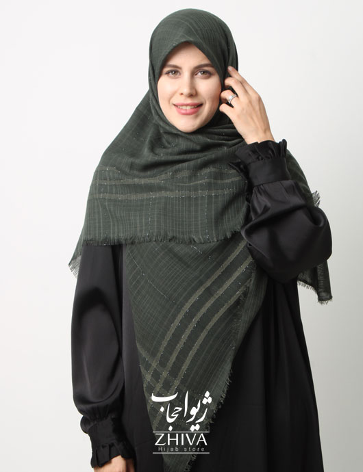 روسری نخ لینن دور ريش قواره 140 كد 8